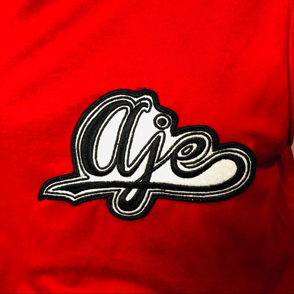 AJE Raw Edge Appliqué Logo Red Tank Top Singlet Sleeveless Tee T-Shirt S… - Picture 3 of 7